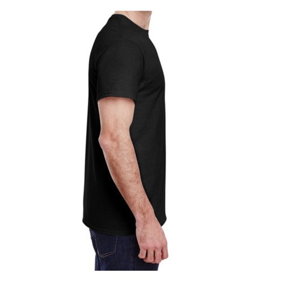 🆕 GILDAN ADULT ULTRA COTTON ROUND-NECK SHORT SLEEVE T-SHIRT - BLACK - MEN - Picture 5 of 5